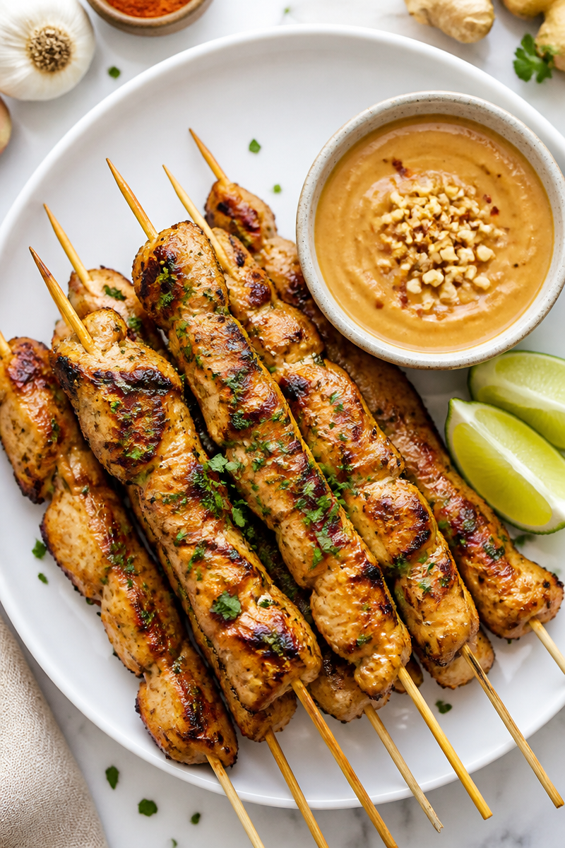 Chicken Satay With Peanut Sauce