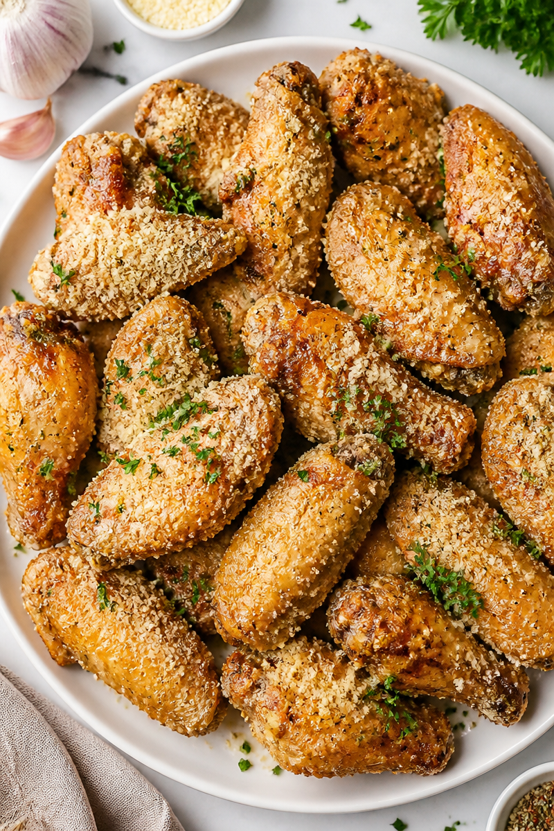 Chicken Wing Baked Garlic Parmesan Crispy Chicken Wing Baked Garlic Parmesan Crispy