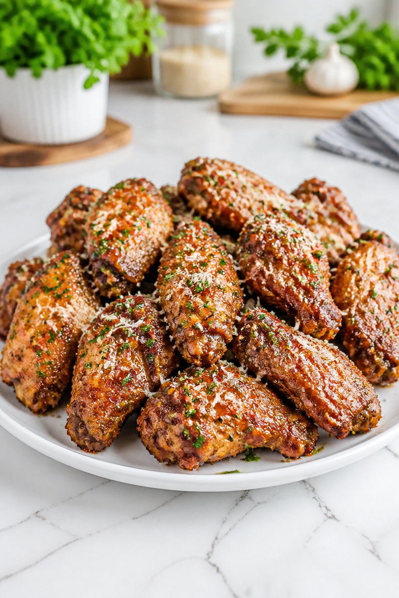Chicken Wing Baked Garlic Parmesan Crispy Chicken Wing Baked Garlic Parmesan Crispy