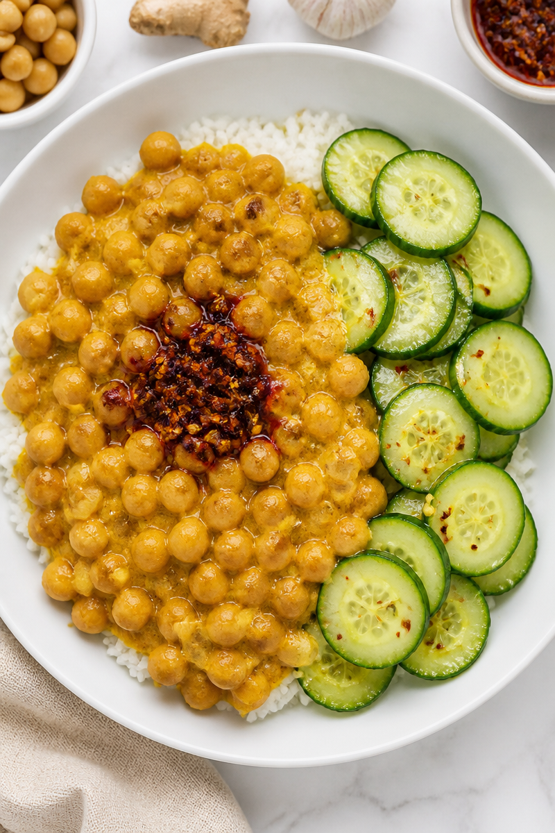 Chickpea Curry Chili Crisp Cucumber Salad Chickpea Curry Chili Crisp Cucumber Salad