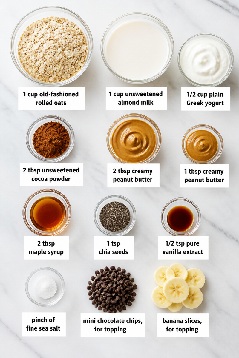 Chocolate Peanut Butter Overnight Oat Jar