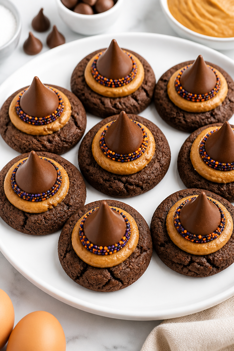 Chocolate Peanut Butter Witch Hat Cookie Chocolate Peanut Butter Witch Hat Cookie