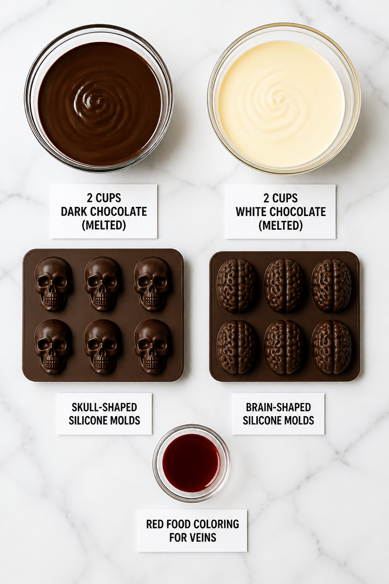 Chocolate Skull Brain Halloween Dessert Chocolate Skull Brain Halloween Dessert