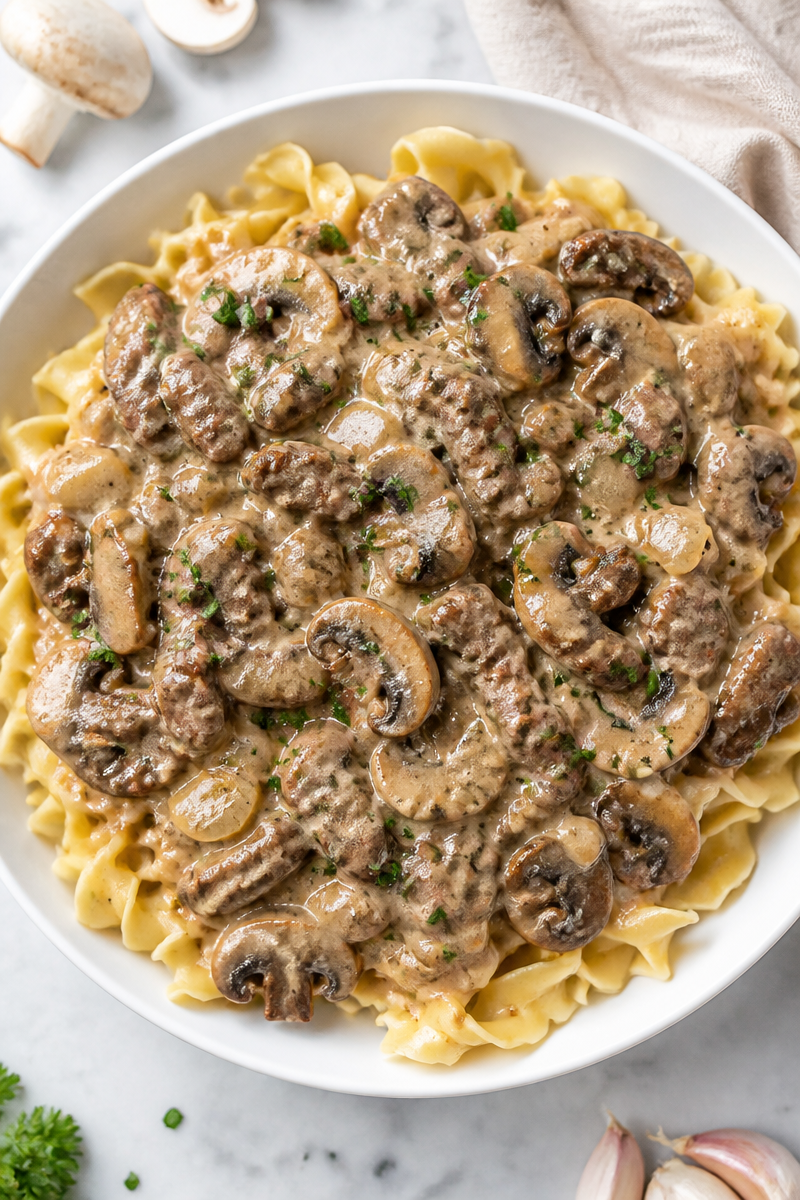 Classic Beef Stroganoff Mushroom Sauce