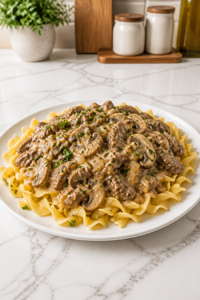 Classic Beef Stroganoff Mushroom Sauce
