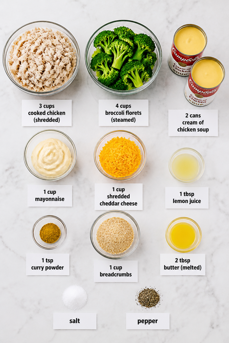 Classic Chicken Divan Broccoli Casserole