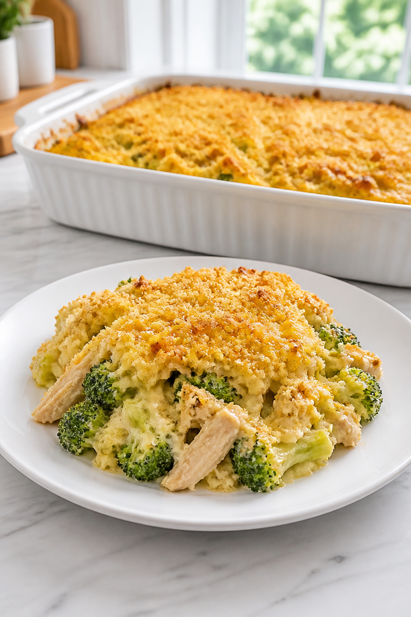 Classic Chicken Divan Broccoli Casserole