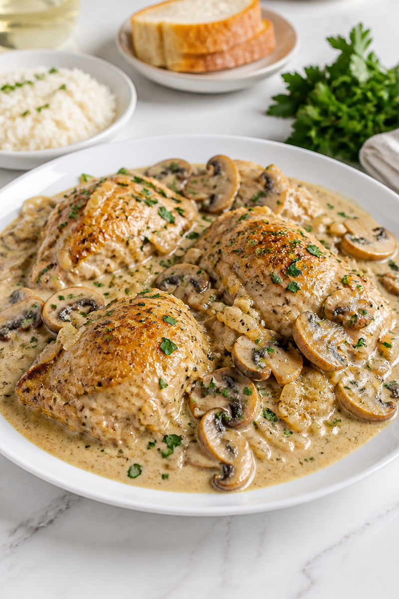 Classic Chicken Fricassee Creamy Mushroom