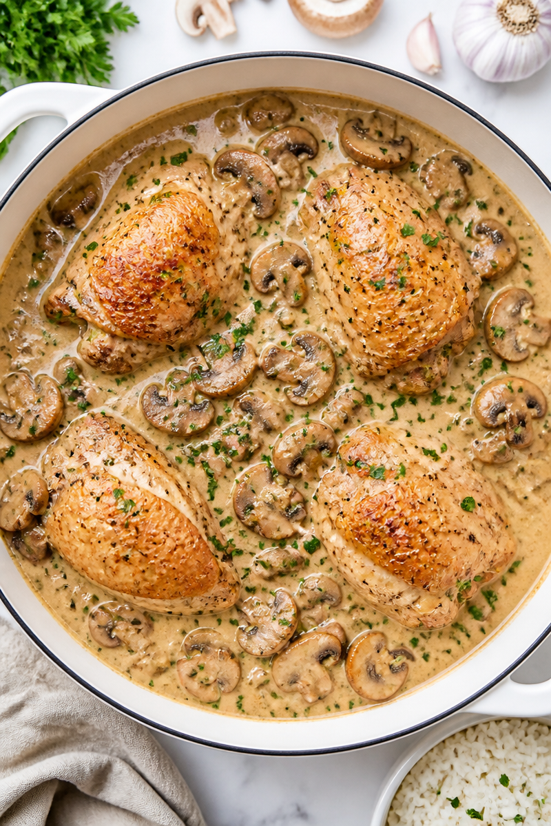 Classic Chicken Fricassee Creamy Mushroom