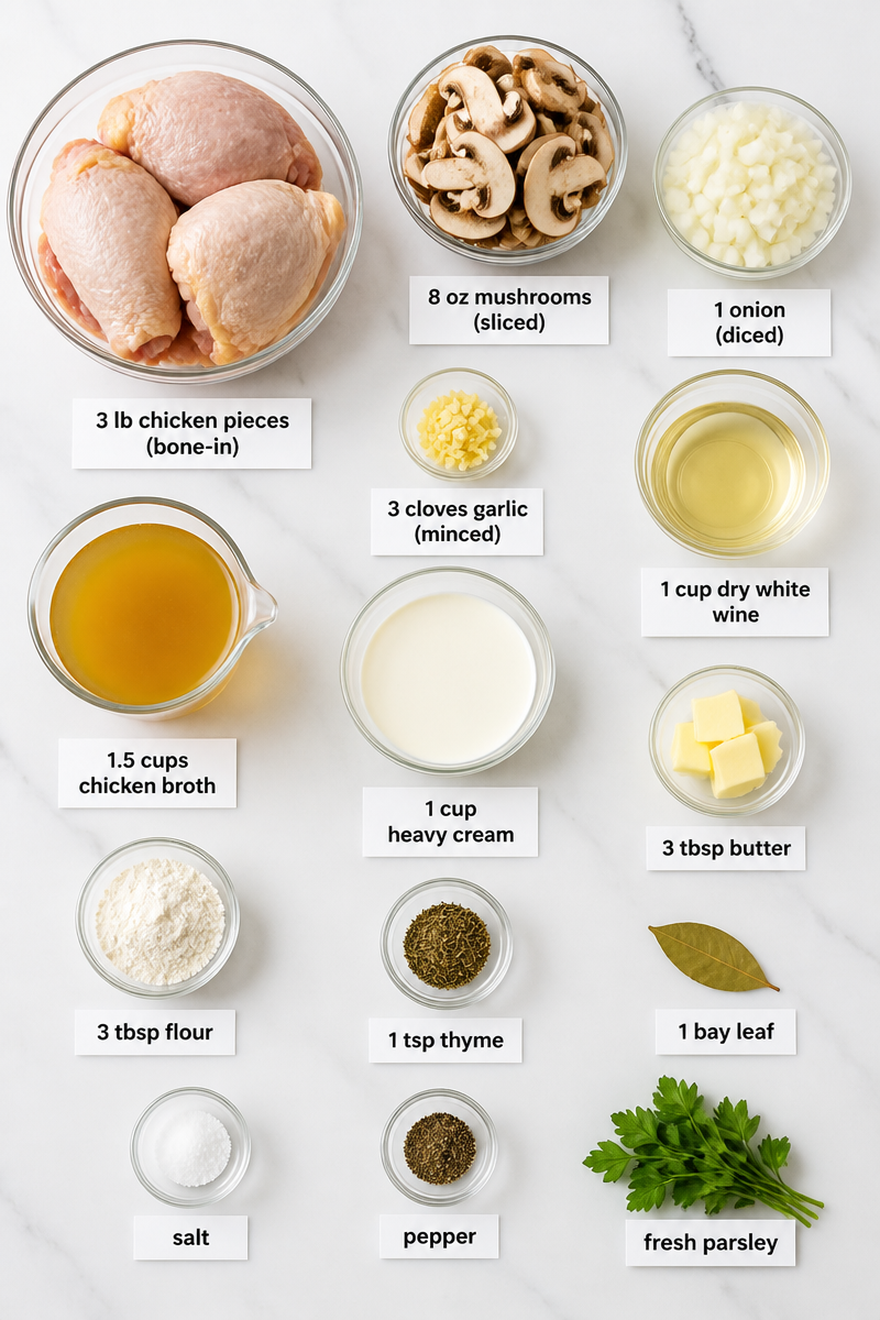 Classic Chicken Fricassee Creamy Mushroom
