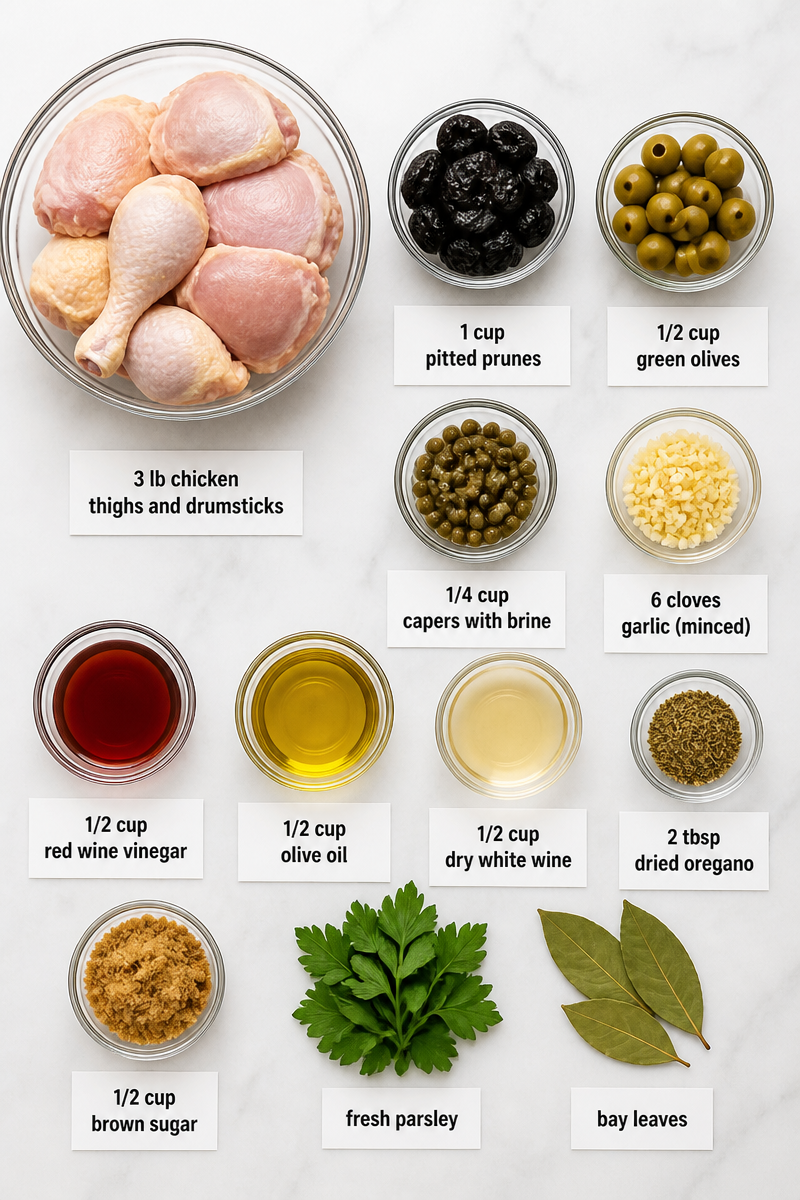 Classic Chicken Marbella Prunes Olives