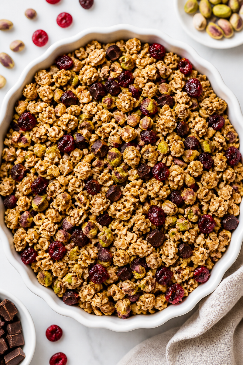 Cranberry Pistachio Dark Chocolate Granola