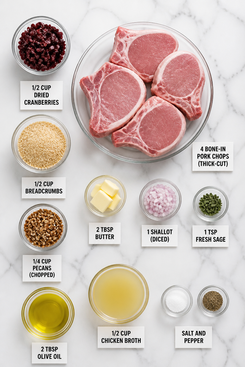 Cranberry Stuffed Pork Chop Skillet Cranberry Stuffed Pork Chop Skillet