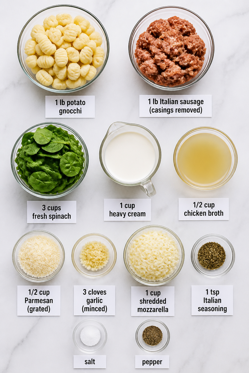 Creamy Baked Gnocchi Sausage Spinach