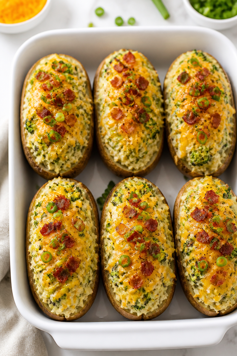 Creamy Broccoli Cheddar Twice Baked Potato Creamy Broccoli Cheddar Twice Baked Potato