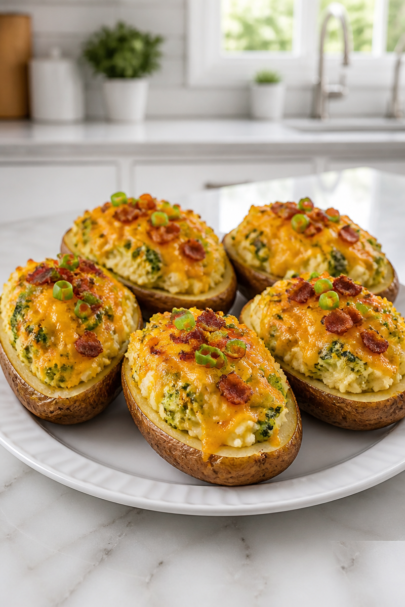 Creamy Broccoli Cheddar Twice Baked Potato Creamy Broccoli Cheddar Twice Baked Potato