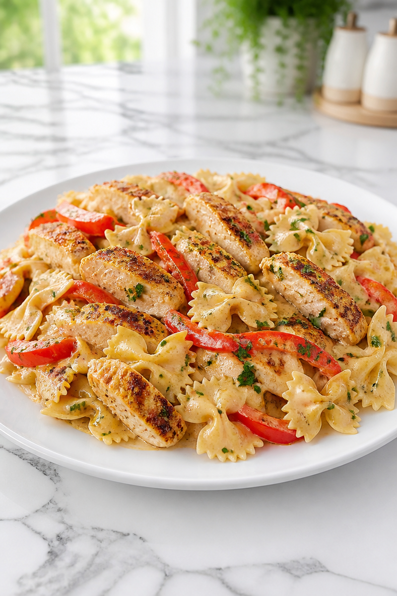 Creamy Cajun Chicken Alfredo Bowtie