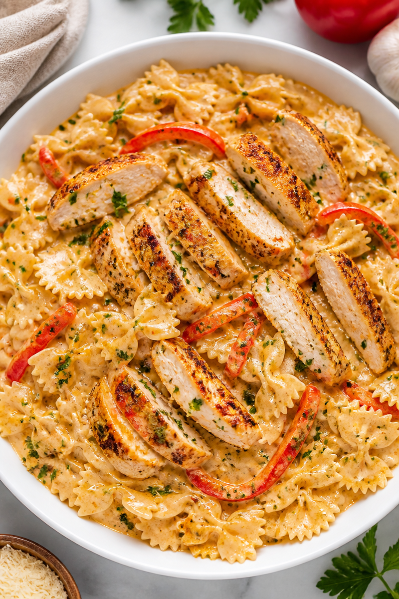 Creamy Cajun Chicken Alfredo Bowtie