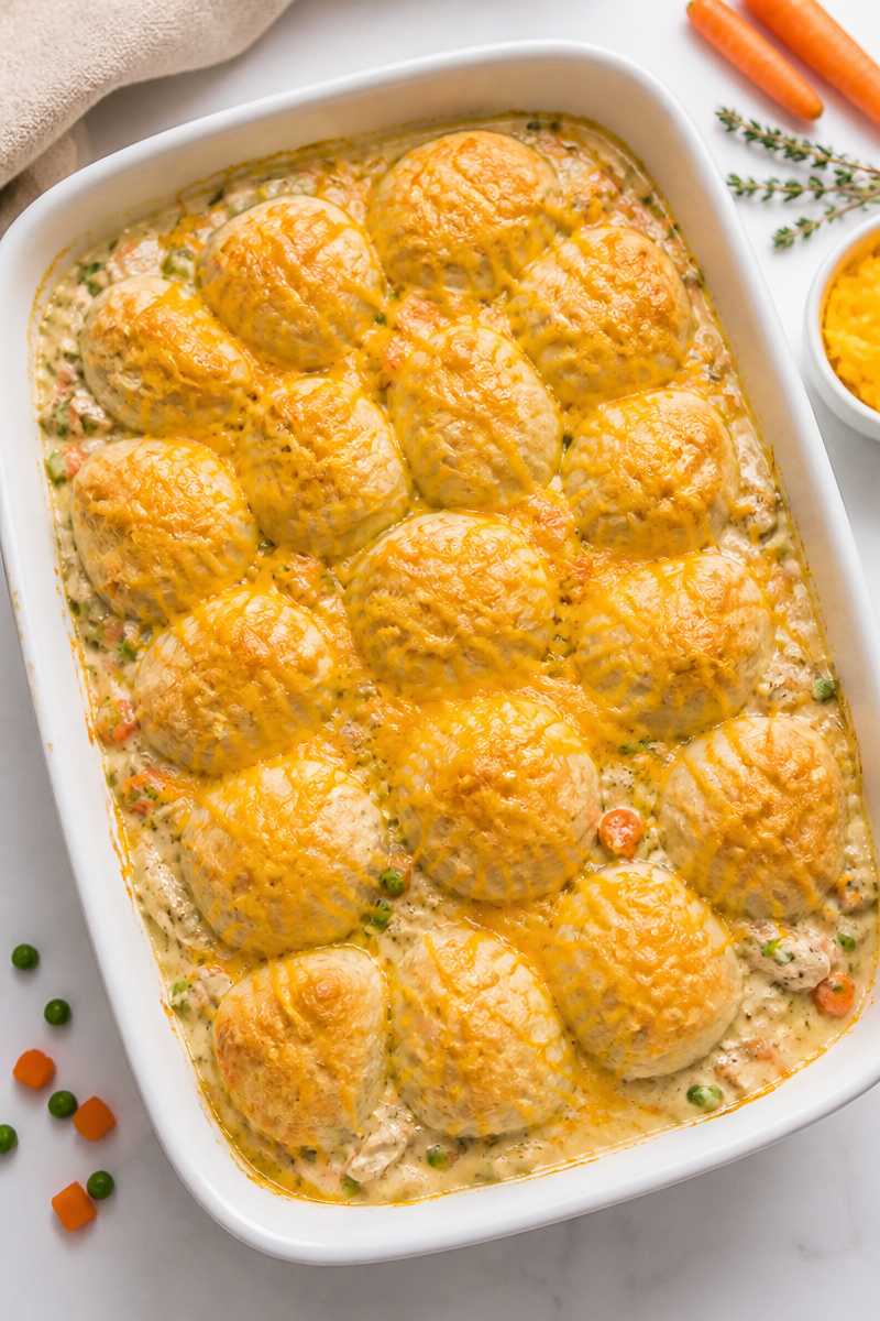 Creamy Chicken Biscuit Casserole Flaky Top Creamy Chicken Biscuit Casserole Flaky Top