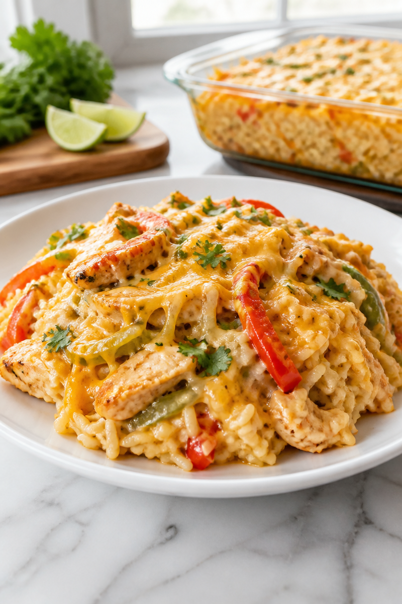 Creamy Chicken Fajita Casserole Bake Creamy Chicken Fajita Casserole Bake