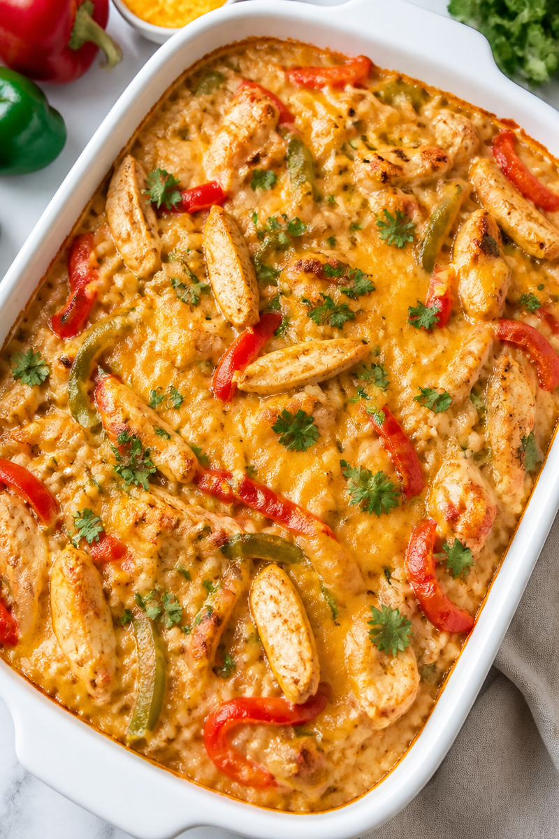 Creamy Chicken Fajita Casserole Bake Creamy Chicken Fajita Casserole Bake