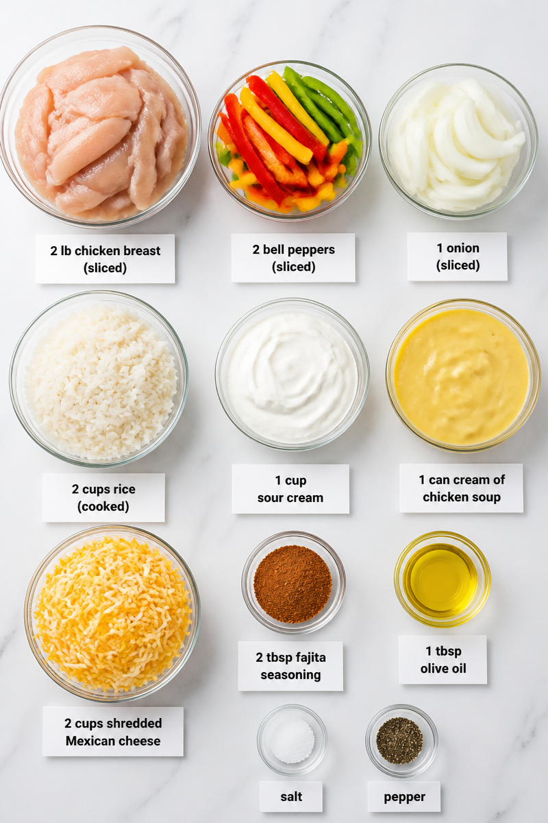 Creamy Chicken Fajita Casserole Bake Creamy Chicken Fajita Casserole Bake