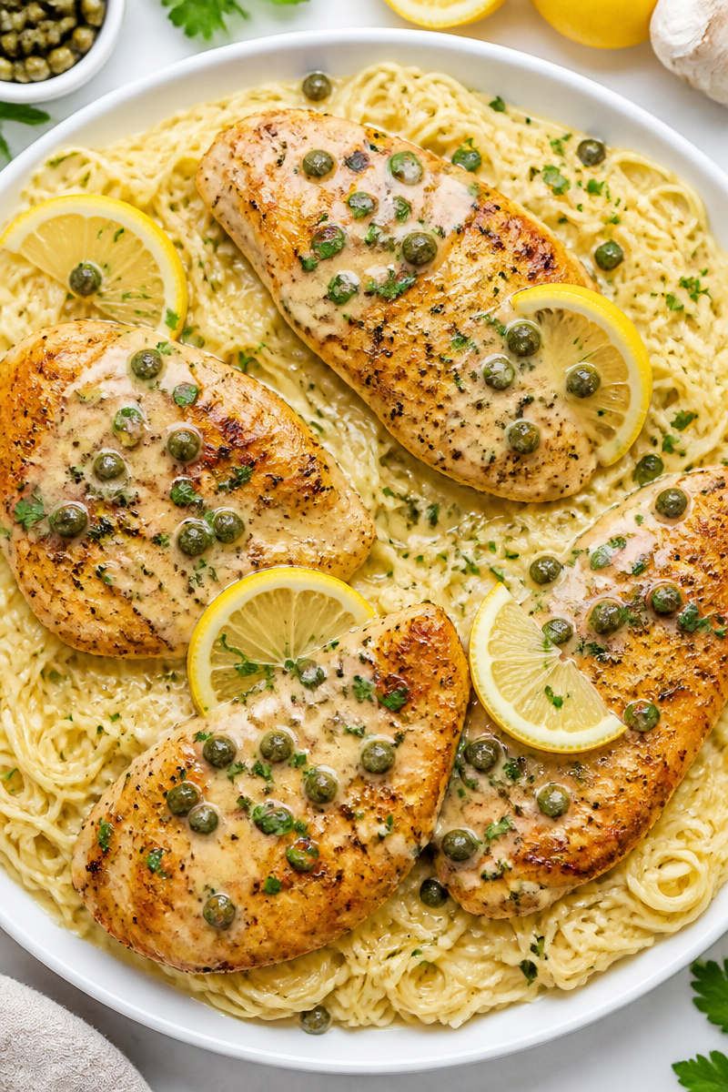 Creamy Chicken Piccata Lemon Caper Pasta Creamy Chicken Piccata Lemon Caper Pasta