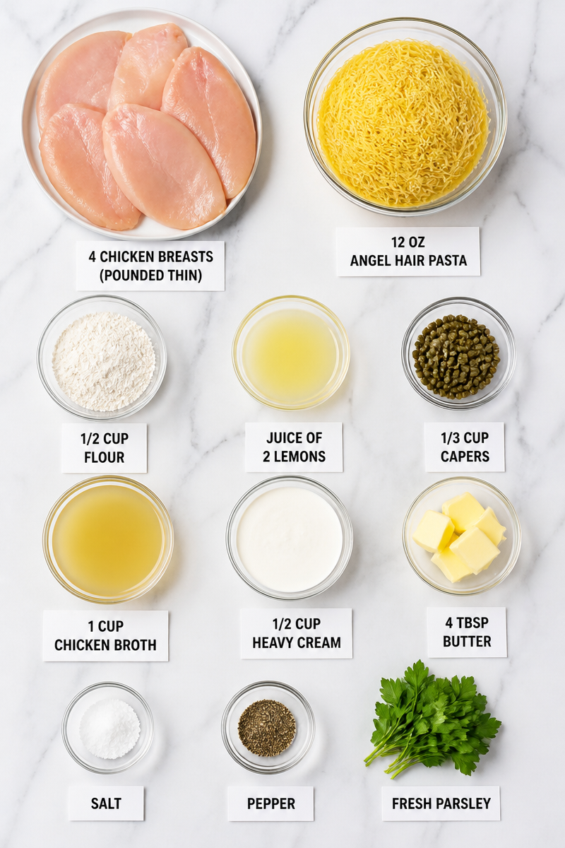 Creamy Chicken Piccata Lemon Caper Pasta Creamy Chicken Piccata Lemon Caper Pasta