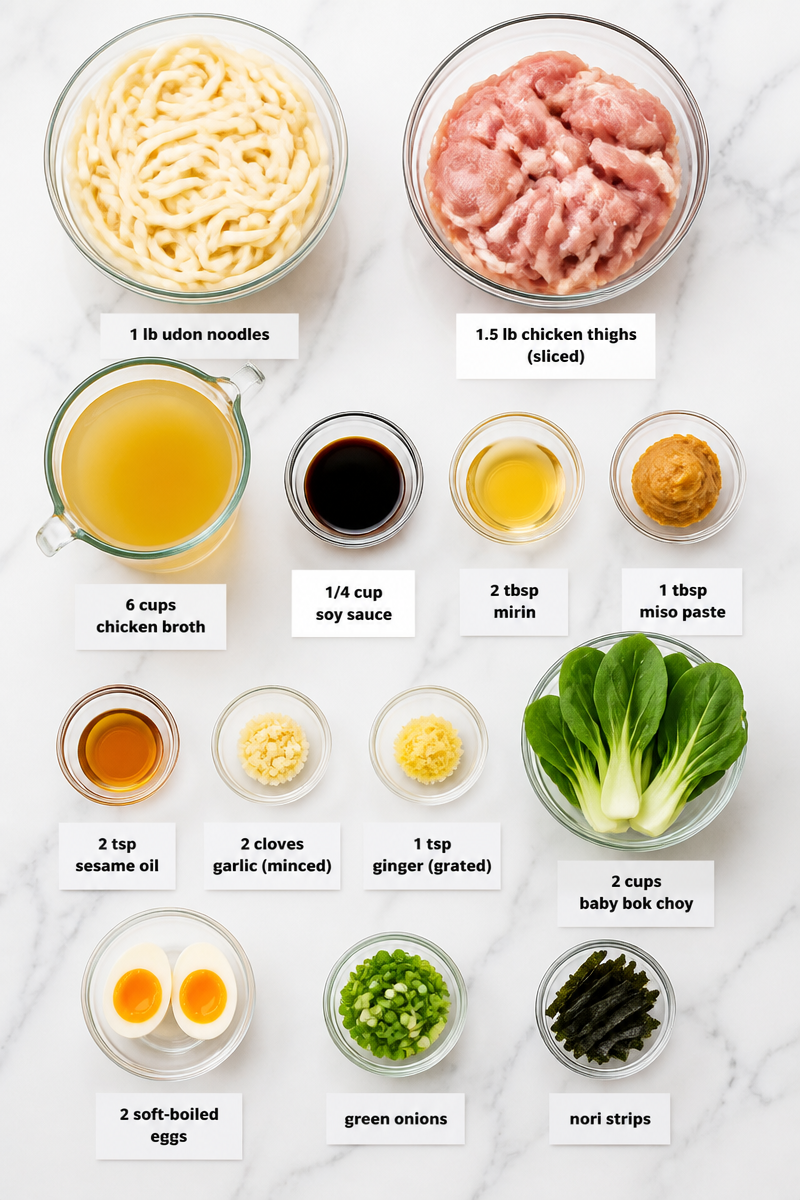 Creamy Chicken Udon Noodle Soup