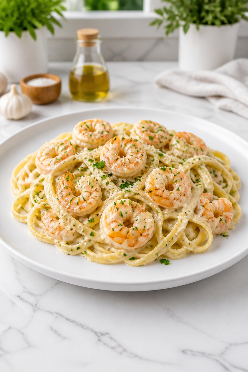 Creamy Garlic Shrimp Pasta Dinner Creamy Garlic Shrimp Pasta Dinner