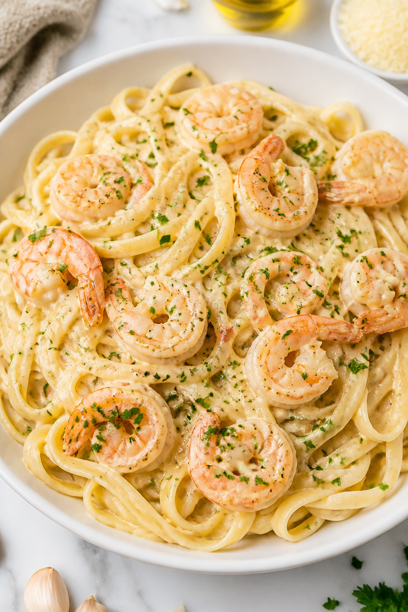 Creamy Garlic Shrimp Pasta Dinner Creamy Garlic Shrimp Pasta Dinner