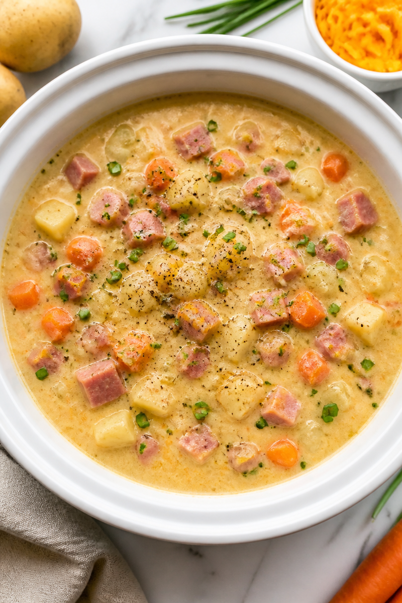Creamy Ham Potato Soup Slow Cooker