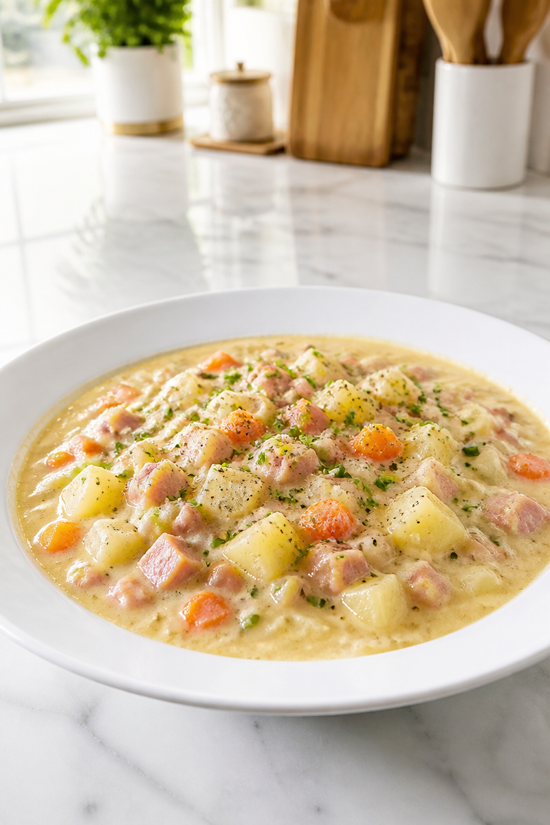 Creamy Ham Potato Soup Slow Cooker