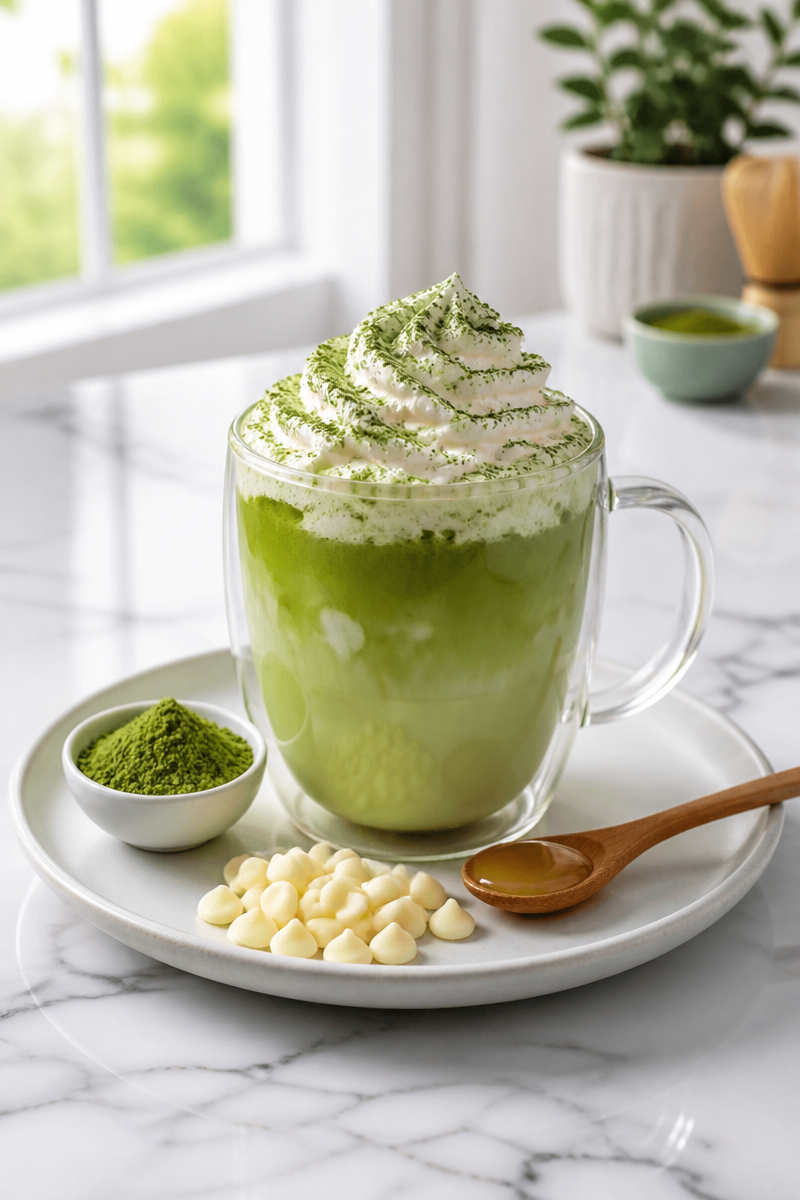 Creamy Matcha White Chocolate Latte Creamy Matcha White Chocolate Latte