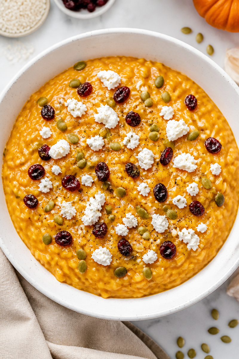 Creamy Pumpkin Risotto Goat Cheese Creamy Pumpkin Risotto Goat Cheese