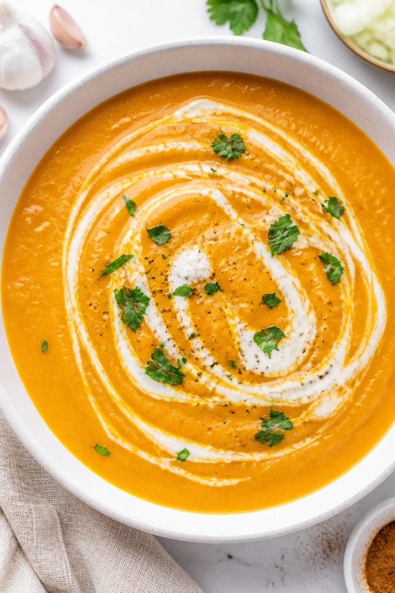 Creamy Roasted Pumpkin Soup Bowl Creamy Roasted Pumpkin Soup Bowl