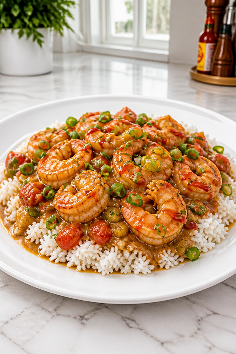 Creamy Shrimp Etouffee Cajun Rice
