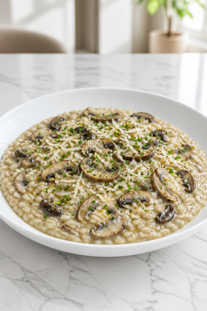 Creamy Truffle Mushroom Risotto Bowl