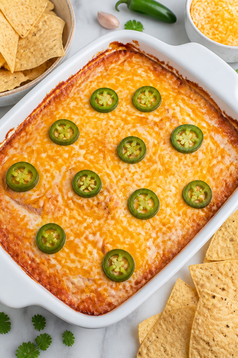 Creamy Warm Bean Dip Cheese Topped Creamy Warm Bean Dip Cheese Topped