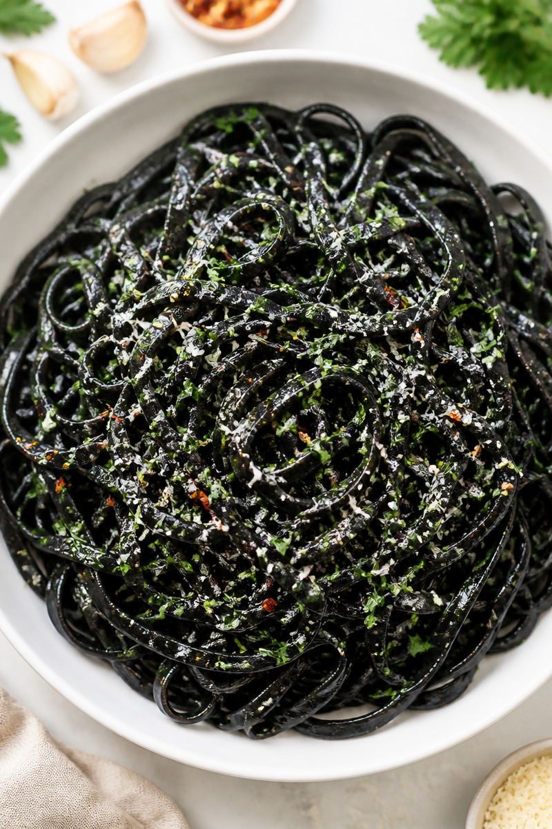 Creepy Black Squid Ink Pasta Creepy Black Squid Ink Pasta