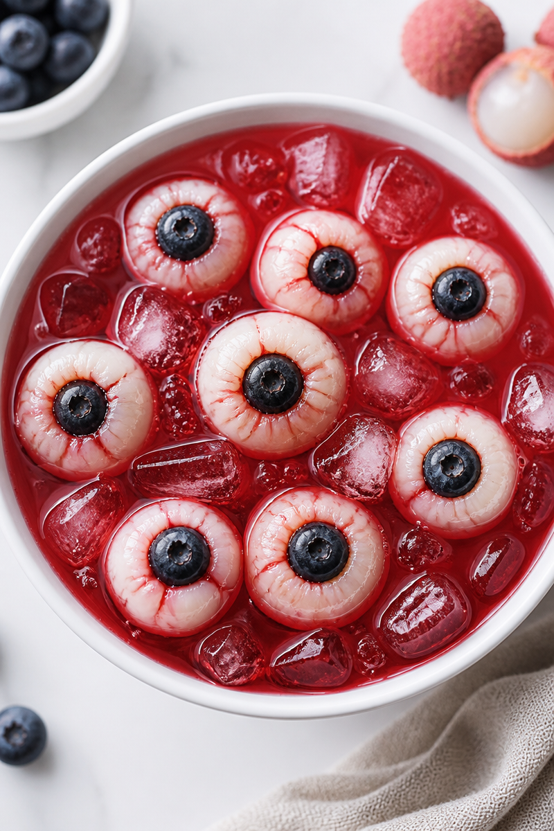 Creepy Eyeball Lychee Blueberry Cocktail Creepy Eyeball Lychee Blueberry Cocktail
