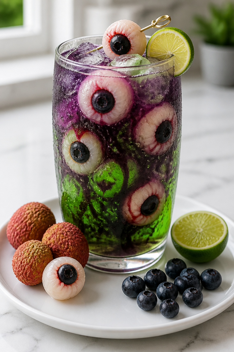 Creepy Eyeball Lychee Blueberry Cocktail Creepy Eyeball Lychee Blueberry Cocktail