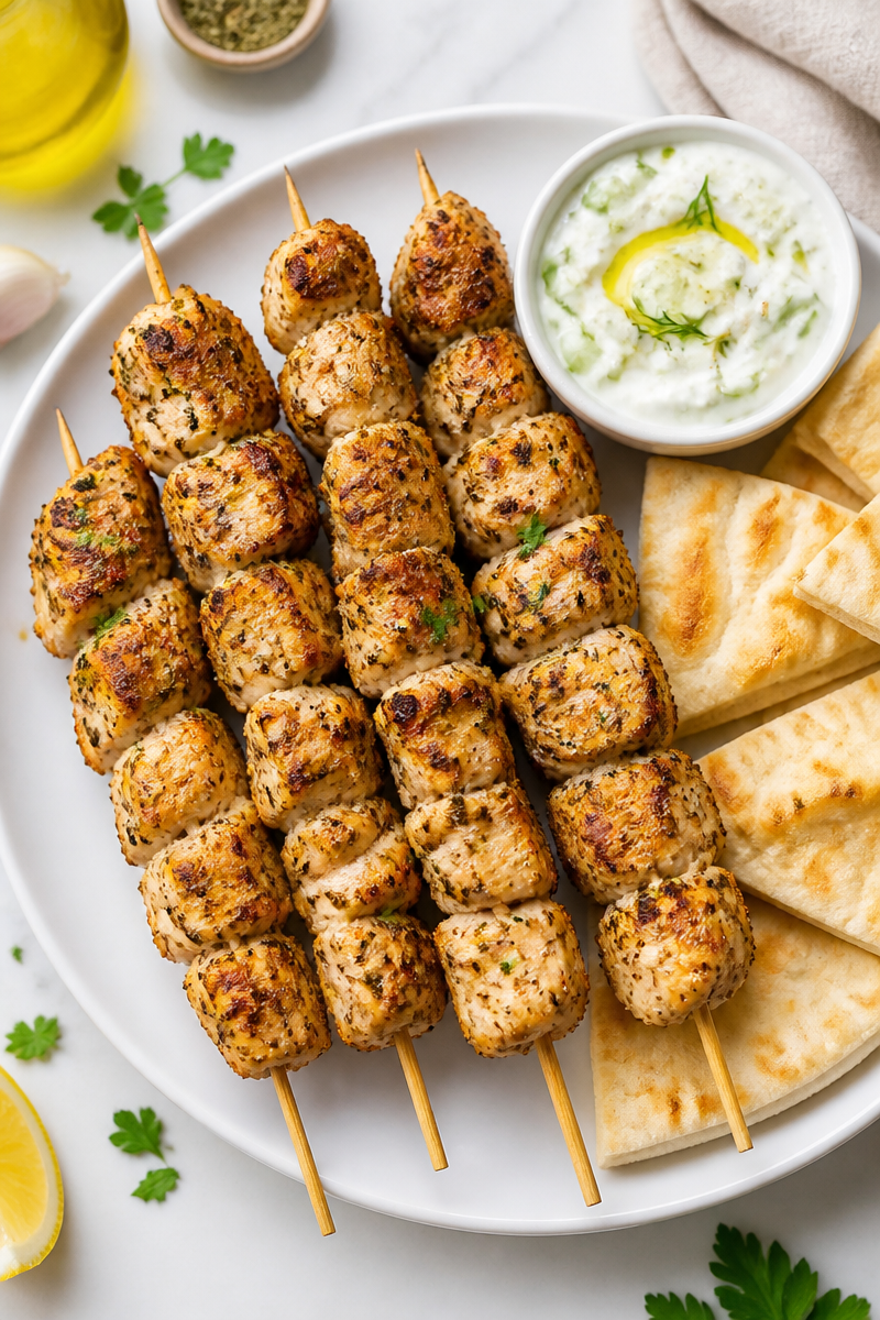 Crispy Air Fryer Chicken Souvlaki