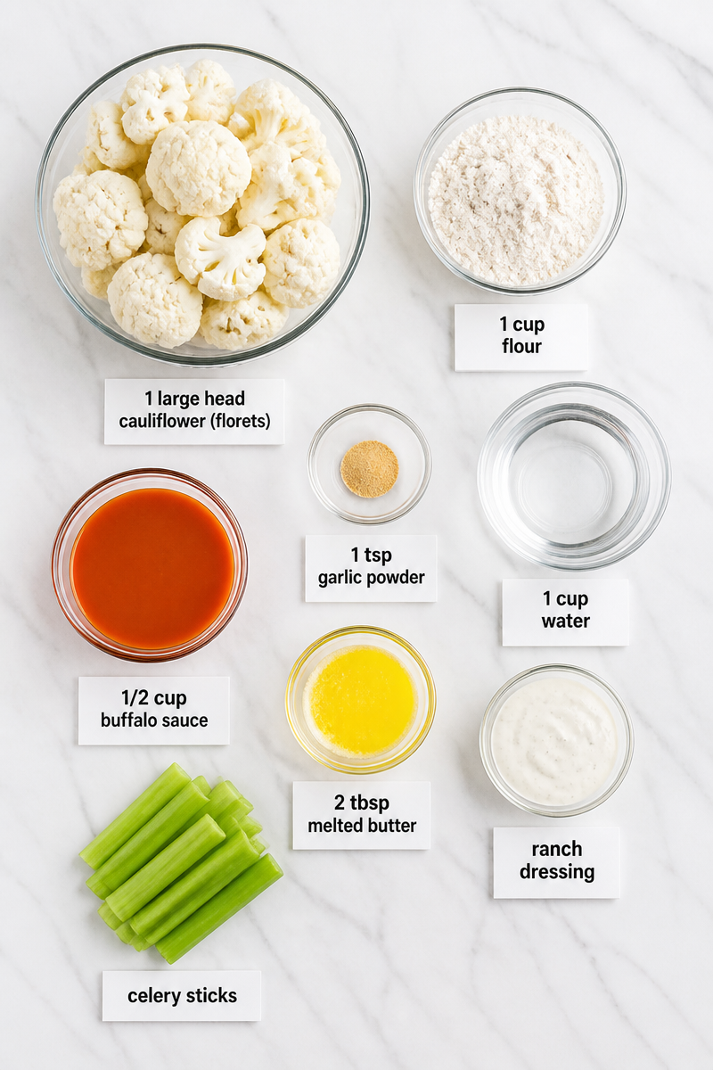 Crispy Baked Cauliflower Buffalo Bite