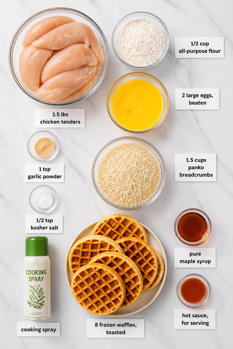 Crispy Baked Chicken Tender Waffle