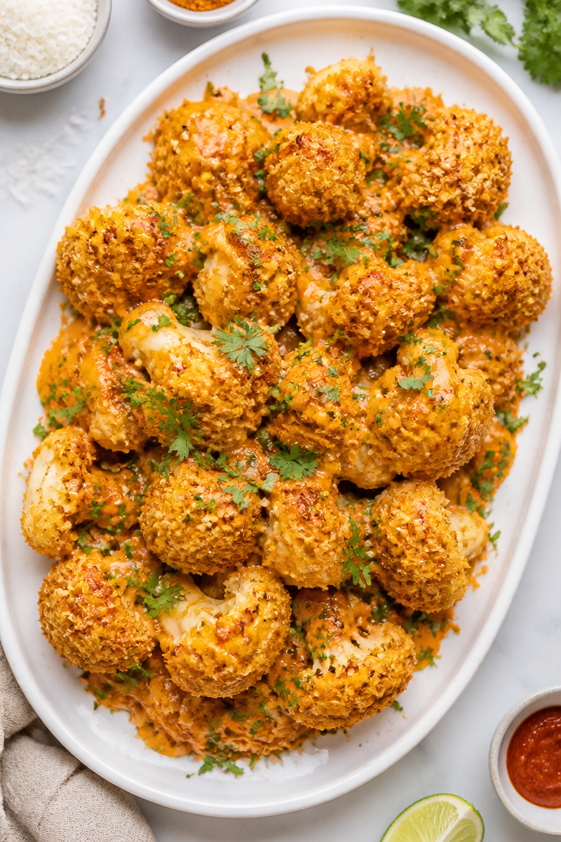 Crispy Baked Coconut Curry Cauliflower Crispy Baked Coconut Curry Cauliflower