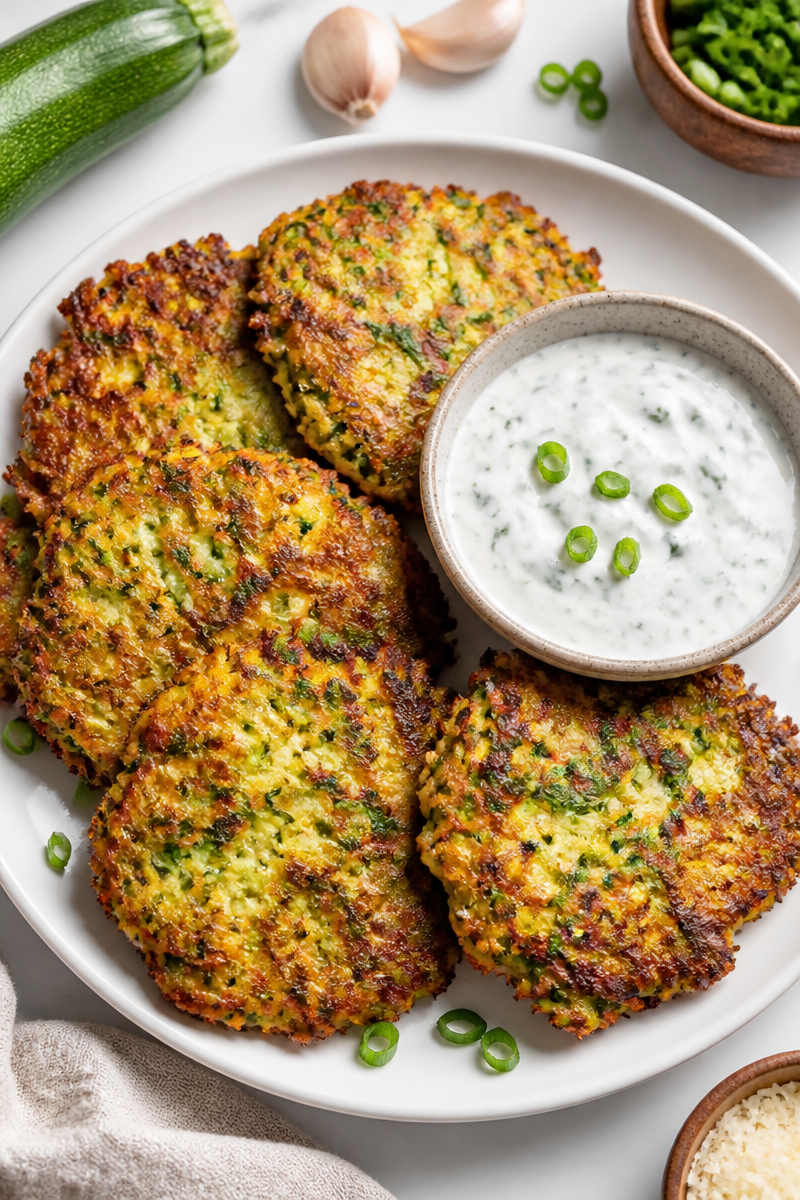 Crispy Baked Zucchini Fritter Patty Crispy Baked Zucchini Fritter Patty