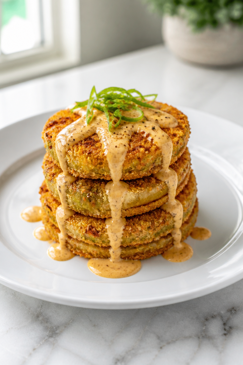 Crispy Fried Green Tomato Stack