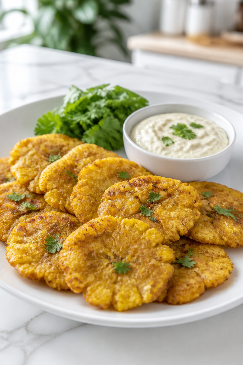 Crispy Fried Tostones Garlic Dip Crispy Fried Tostones Garlic Dip