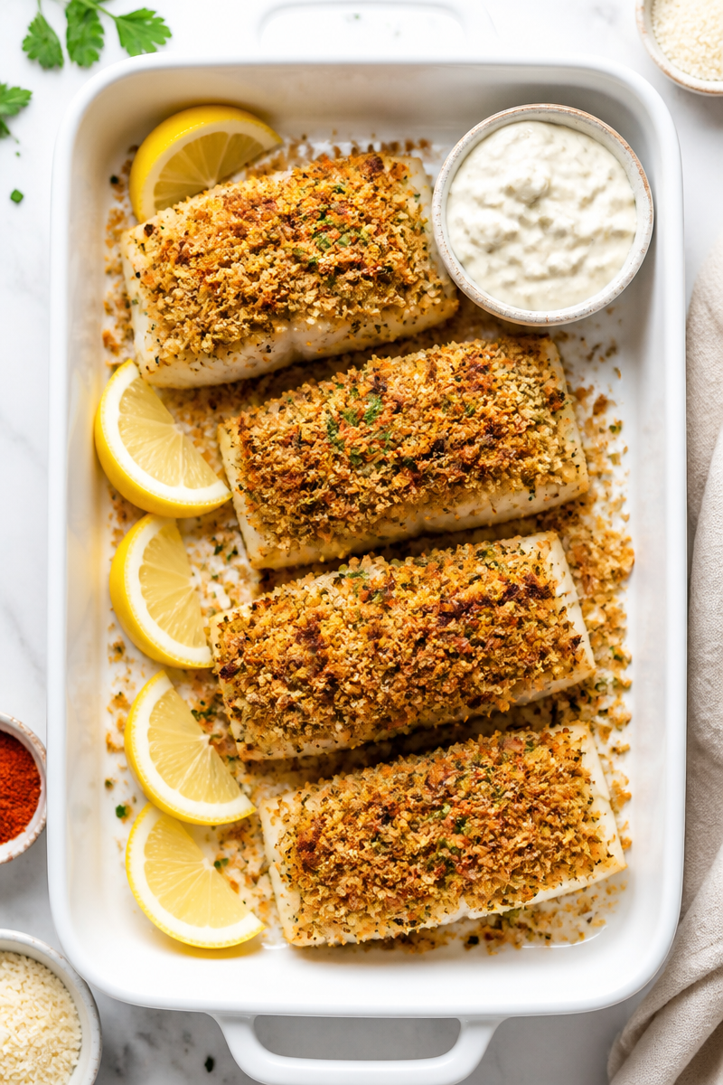 Crispy Panko Baked Cod Fillet